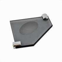 Saboneteira de vidro vildrex de canto com suporte fume s89
