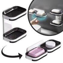 Saboneteira Dupla Parede Adesiva Banheiro Porta Sabonete