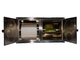 Saboneteira e Papeleira Conjugada Para Banheiro De Embutir Aço Inox 15cm x 30cm