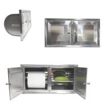 Saboneteira E Papeleira De Parede Banheiro Inox Com Tampa