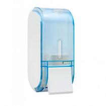 Saboneteira glass compacta azul líquido e gel com reservatório - C19304 400ml - Premisse