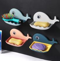 Saboneteira Infantil De Parede Baleia Jacaré Com Adesivo Camada Dupla