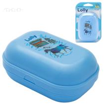 Saboneteira Infantil Lolly Tip Azul Estampa Baú