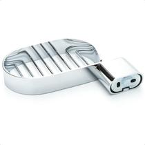 Saboneteira Inox p/ Banheiro Parede Porta Sabonete Cromado Fixação 2 Furos Fixa Grade Drena Água