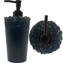 Saboneteira Líquida Com Pedras Pretas Rústica Cor Preto Saboneteira Líquida Com Pedras Pretas Rústica Cor Preto