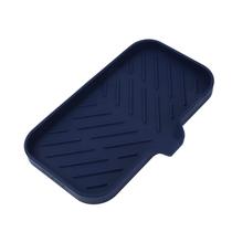 Saboneteira MicoYang Silicone, organizador de pia de banheiro, azul marinho Saboneteira MicoYang Silicone, organizador de pia de banheiro, azul marinho