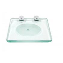 Saboneteira ou Porta Sabonete Quadrada de Parede Vidro 8mm