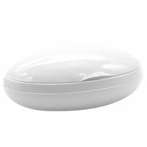 Saboneteira Oval Branca Bebê E Mamãe Com Tampa Para Viagem Banho E Passeios Saboneteira Oval Branca Bebê E Mamãe Com Tampa Para Viagem Banho E Passeios