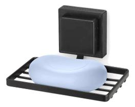 Saboneteira Parede Banheiro Porta Sabonete Preto Sem Furo 3m Arthi