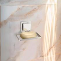 Saboneteira Porta Sabonete Banheiro Parede Adesivo 3M Inox Sem Furos Fácil Instalação Lavabo Arthi