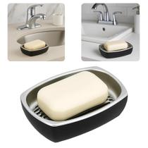 Saboneteira Porta Sabonete Base Removível Conceito Luxo Preto e Prata Arthi Saboneteira Porta Sabonete Base Removível Conceito Luxo Preto e Prata Arthi