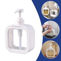 Saboneteira Porta Sabonete Líquido 500ml Dispenser Branco Elegante Detergente Cozinha Banheiro Moderna Luxo