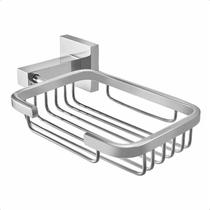 Saboneteira Porta Sabonete Metal Inox Acessório de Banheiro Gradeada Drenável Dupla Perfuração