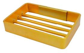 Saboneteira Porta Sabonete Quadrada Parede Bancada Nicho Aço Inox Multiuso Dourada Cód. 3776