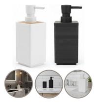 Saboneteira Sabonete 300ml Branco Preto Luxo Pump Plástico