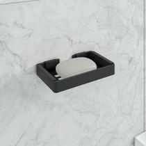 Saboneteira Stander Preto Inox