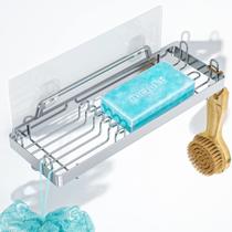 Saboneteira TOMIR Shower para parede com 4 ganchos em aço inoxidável Saboneteira TOMIR Shower para parede com 4 ganchos em aço inoxidável