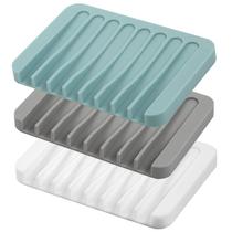 Saboneteiras MODENGKONGJIAN, silicone autodrenante, 3 unidades Saboneteiras MODENGKONGJIAN, silicone autodrenante, 3 unidades