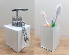 Saboneteria Dispenser Para Sabonete Líquido Porta Escovas De Dentes Pincel Make Luxo Saboneteria Dispenser Para Sabonete Líquido Porta Escovas De Dentes Pincel Make Luxo