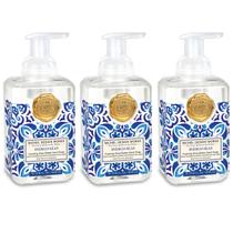 Sabonetes espumantes para mãos Michel Design Indigo Seas, 530 ml, pacote com 3