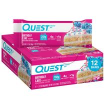 Sabor de bolo de aniversário Protein Bar Quest 20g 12 barras Sabor de bolo de aniversário Protein Bar Quest 20g 12 barras