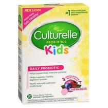 Sabor de frutas silvestres puramente probióticos para crianças 30 mastigáveis da Culturelle (pacote com 2)