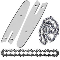 Sabre Com Corrente 14 Dentes Kit 2 Uni Mini Motosserra Reposiçao 4 Polegadas Resistente Portatil Multifunçao Corta Madeira Bmabu Serra Serrinha Jardim