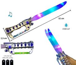 Sabre De Luz Espada Infantil Led Colorida Som Luz Laser 52Cm