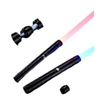 Sabre De Luz Metálico RGB De 7 Cores Para Duelo Com Movimento Suave, Sons E Luzes Piscantes