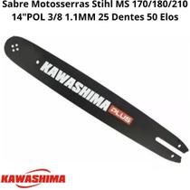 Sabre Motosserras Stihl MS 170/180/210 14"POL 3/8 1.1MM 25 Dentes 50 Elos Kawashima