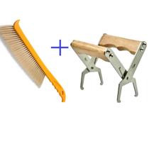 Saca Quadros Com Formão Em Inox + Vassoura Apicultura