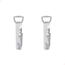 Saca Rolha Abridor Lata De Vinho Inox Reforçado Kit 2