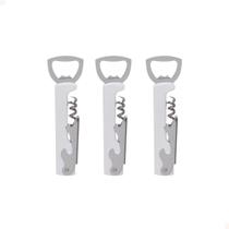 Saca Rolha Abridor Lata De Vinho Inox Reforçado Kit 3