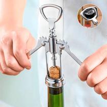 Saca Rolhas Abridor Garrafa De Vinho Inox Premium