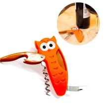 Saca Rolhas Abridor Garrafa Vinho Tradicional Coruja Prana