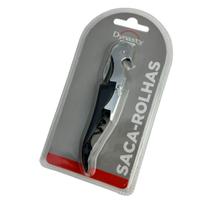 Saca Rolhas Aço Inox Preto/Prata 2 Estágios Dynasty Abridor Saca Rolhas Aço Inox Preto/Prata 2 Estágios Dynasty Abridor