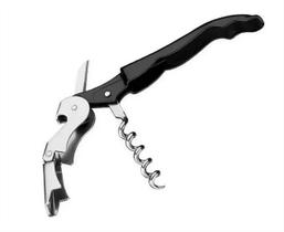 Saca Rolhas Com 2 Estágios Abridor Garrafa Vinho Aço Inox