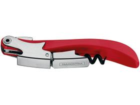 Saca Rolhas com Corpo de ABS em 2 Estágios com Abridor Harmoniza Vermelho - Tramontina Saca Rolhas com Corpo de ABS em 2 Estágios com Abridor Harmoniza Vermelho - Tramontina