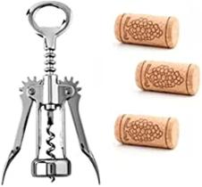 Saca Rolhas Cromado Aço Inox Abridor De Vinho Manual - Wellmix Saca Rolhas Cromado Aço Inox Abridor De Vinho Manual - Wellmix