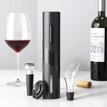 Saca Rolhas Elétrico Abridor De Garrafa de Vinho Automático USB Inox Kit Acessórios Profissional