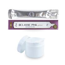 Sachê Classic Pink Glitter 14g Vòlia + Pote Reutilizável 30g