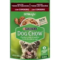 Sachê Dog Chow Cães Adultos Todos os Tamanhos Sabor Cordeiro 100 Gr