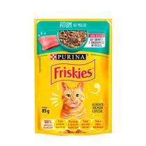 Sachê Friskies Atum ao Molho 85g Purina - Caixa Fechada com 15 Unidades - Alimento Úmido para Gatos Adultos