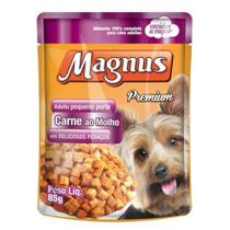 Sachê Magnus cães pequeno porte sabor carne - caixa com 18 und de 85 g cada - Adimax