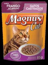 Sachê Magnus cat gatos castrado sabor frango ao molho - caixa com 18 und com 85 g cada - Adimax