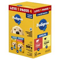 Sachê Pedigree para Cães Adultos Sortido com Sabores Carne e Frango ao Molho 100g com 5 Unidades Sachê Pedigree para Cães Adultos Sortido com Sabores Carne e Frango ao Molho 100g com 5 Unidades