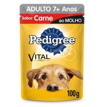 Sache Pedigree Sachê Cães ad 7+ Anos Carne ao Molho 100g