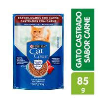 Sachê Purina Cat Chow para Gatos Castrados Sabor Carne 85 g