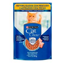 Sachê Ração Úmida Cat Chow Gatos Castrados Sabor Peixe 85g Sachê Ração Úmida Cat Chow Gatos Castrados Sabor Peixe 85g