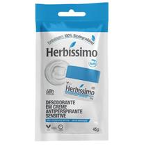 Sachê Refil Desodorante Creme Antitranspirante Sensitive Herbissimo 45G